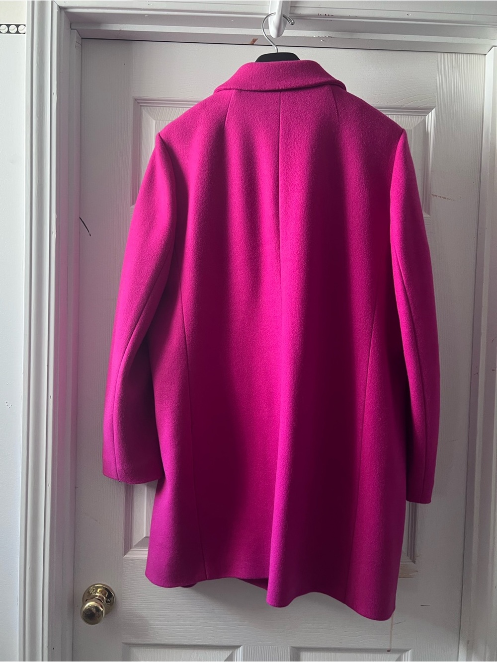 NWOT Banana Republic Bright Magenta Pink Single-Breasted Tailored Overcoat XL - Picture 3 of 10